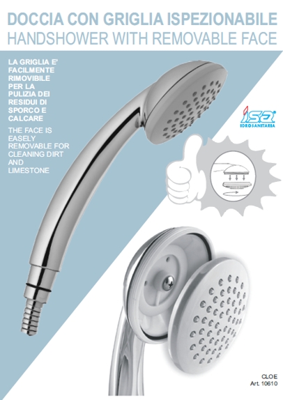Handshower with removable face